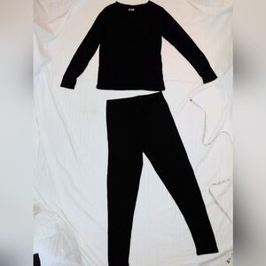 32 Degrees Black LS Top & Legging Set Size L